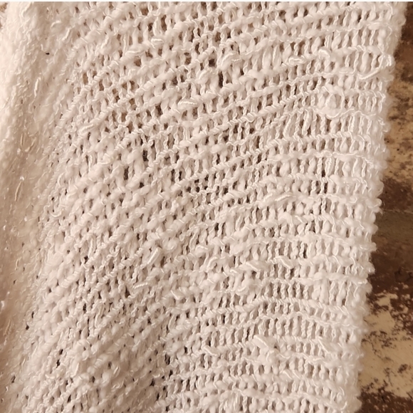 COLDWATER CREEK ONE SIZE OPEN KNIT WHITE SWEATER WRAP - Picture 2 of 4
